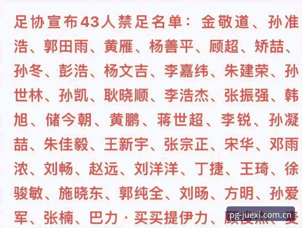 PG娱乐在线游戏官方下载 足协第三批禁足名单发布,了解足球圈整顿的实用指南
